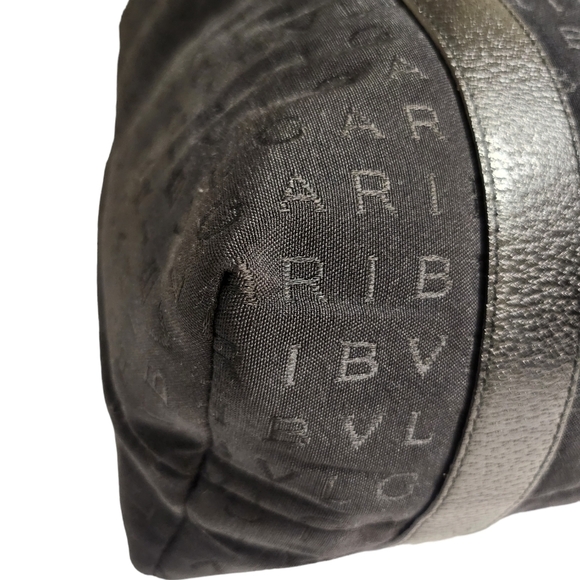 Authentic Bvlgari Canvas Monogram Tote with Leather Trim Black - Picture 11 of 14